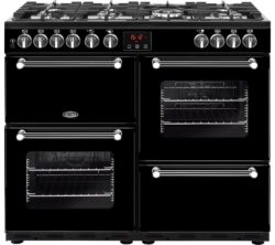 BELLING  Kensington 100DFT Dual Fuel Range Cooker - Black & Chrome